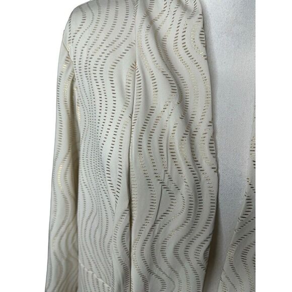 Chico's Travelers Collection Golden Waves Gold Cream Embellished Jacket Sz 3 NWT - Picture 3 of 8